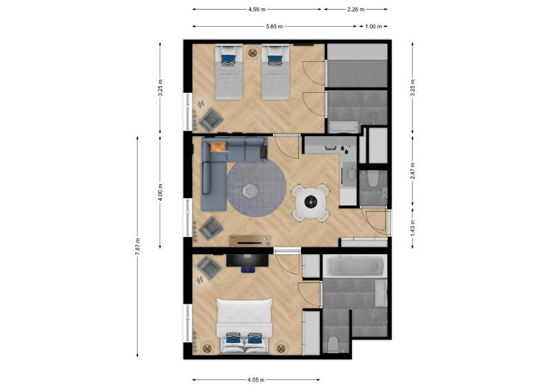 2-Bedroom Apartment with Bath image 3