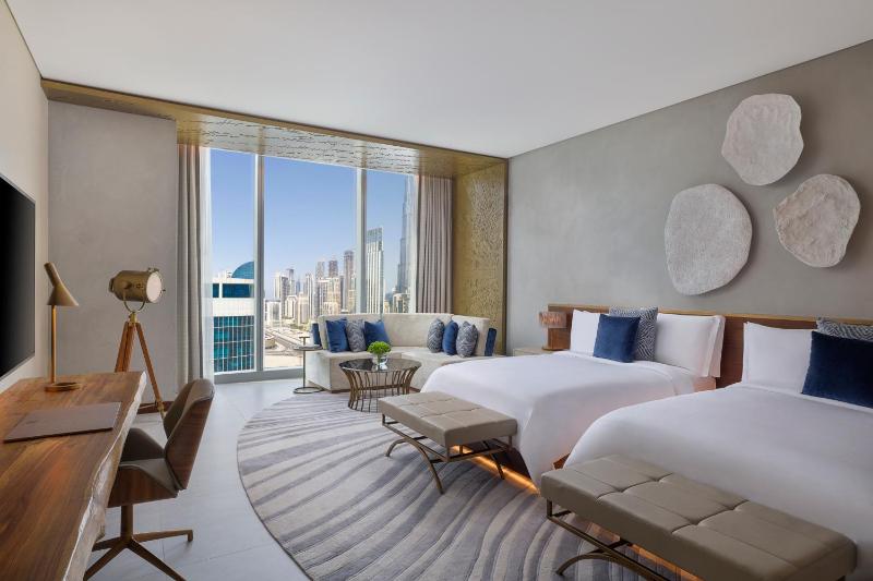 Superior Double Room with Two Double Beds, Partial Burj Khalifa or Downtown View including Signature St. Regis Butler Service image 1