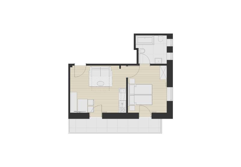 One-Bedroom Apartment with Balcony image 3