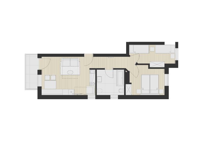 Two-Bedroom Apartment with Balcony and Mountain View  image 2
