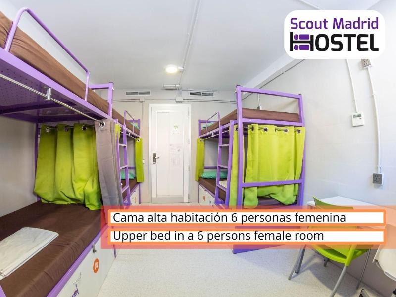 Bed in 6-Bed Female Dormitory Room with Shared Bathroom image 1