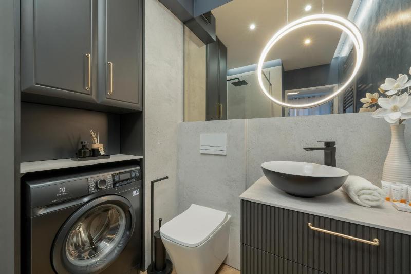 Black and Beige Apartment with Balcony and Parking in Wrocław by Noclegi Renters - image 5