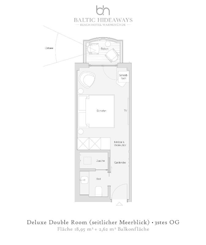 Deluxe Double Room mit seitlichem Meerblick, Balkon image 2