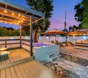 Family Fun & Backyard Oasis Hot Tub Games & BBQ Images