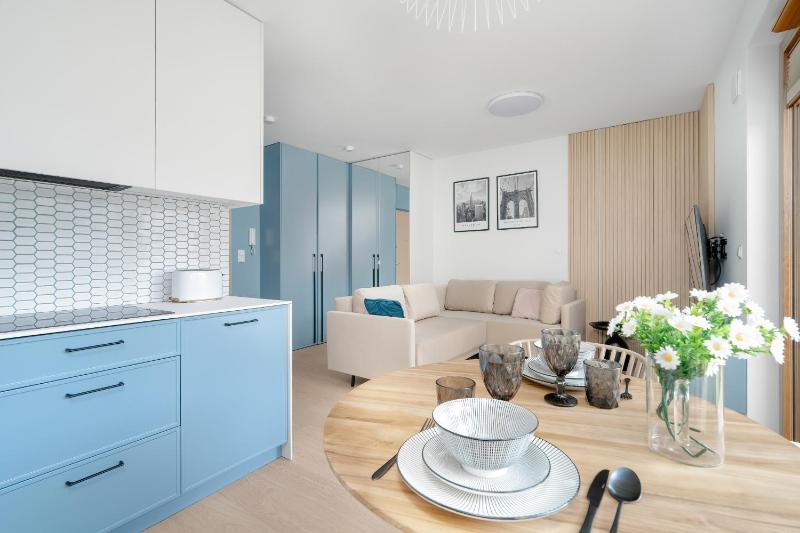 Pastel Blue Studio Grunwald with Garden & Parking Poznań by Noclegi Renters - image 8