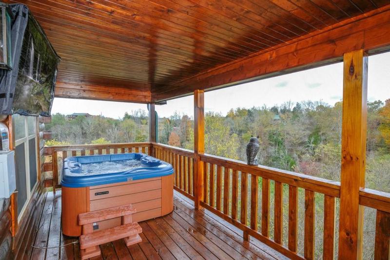 Eagles View 3 king br 3 bath no step entrance hot tub Wi-Fi game room peaceful deck griddle - image 1