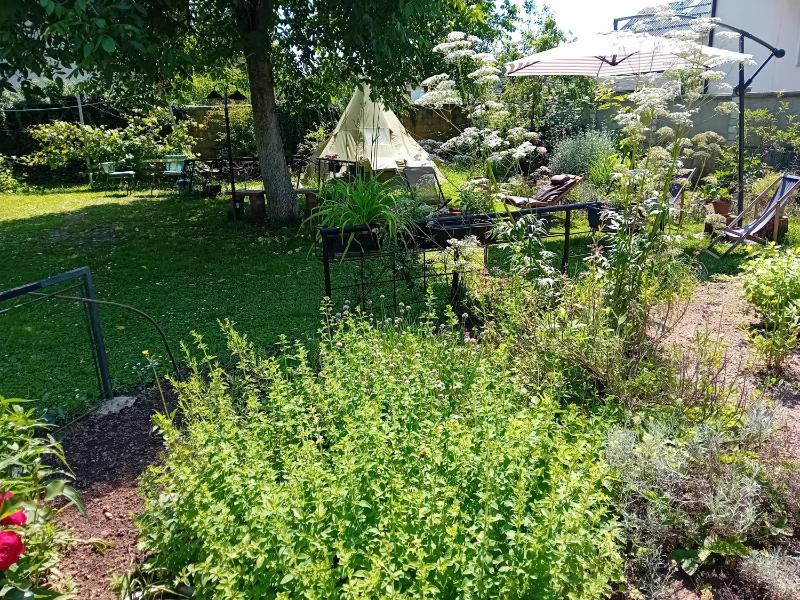 Indian tent TIPI in shared lot and shared bathroom Images