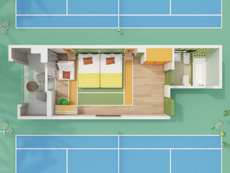 Quadruple Room with Pool View - Tennis	 image 4