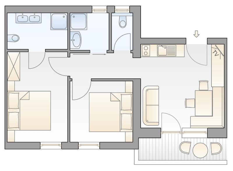 Two-Bedroom Apartment with Balcony image 1