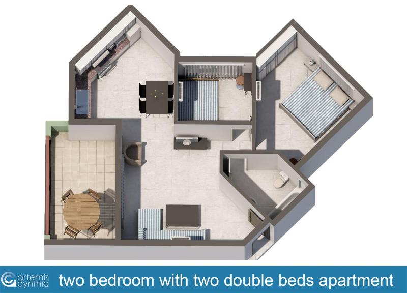 Two-Bedroom Apartment with Two Double Beds image 1