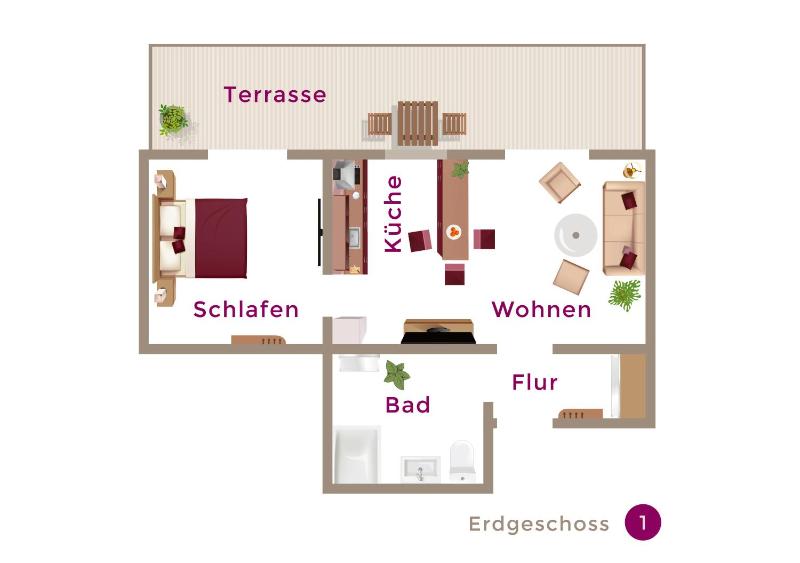 Apartment with Garden View image 3