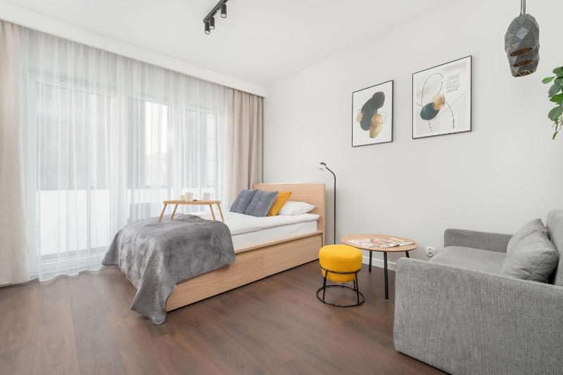 Air-conditioned Studio with Parking and Balcony Zabrska Global Office Park by Noclegi Renters - image 13
