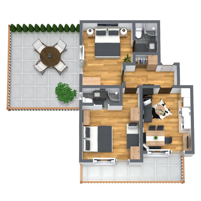 Comfort Two-Bedroom Apartment with Balcony and Terrace image 1