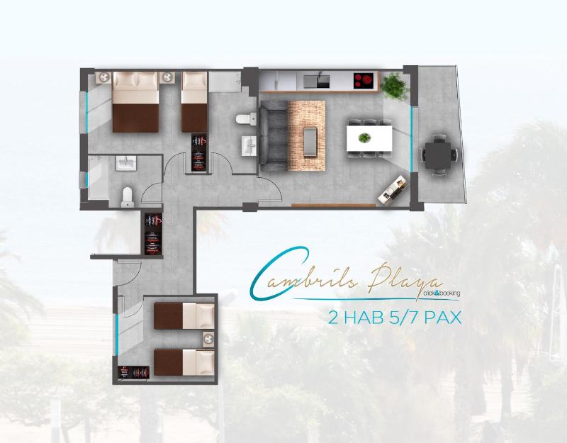 Two-Bedroom Apartment with Sea View (7 Adults) image 2