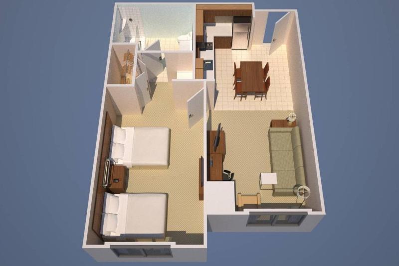 One-Bedroom Suite with Two Queen Beds and Sofa Bed image 2