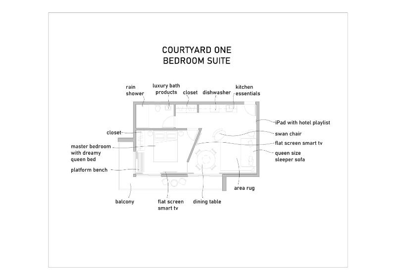 Courtyard 1 Bedroom Suite - with Kitchenette and Standing Balcony image 2