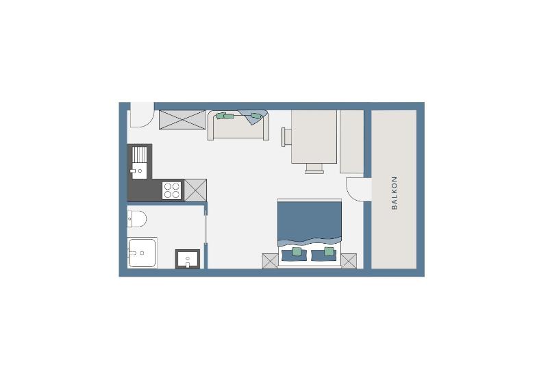 Studio Apartment with Balcony image 1