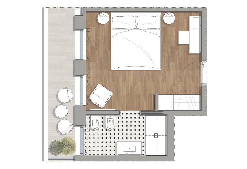 Deluxe Double Room with Balcony and City View image 2