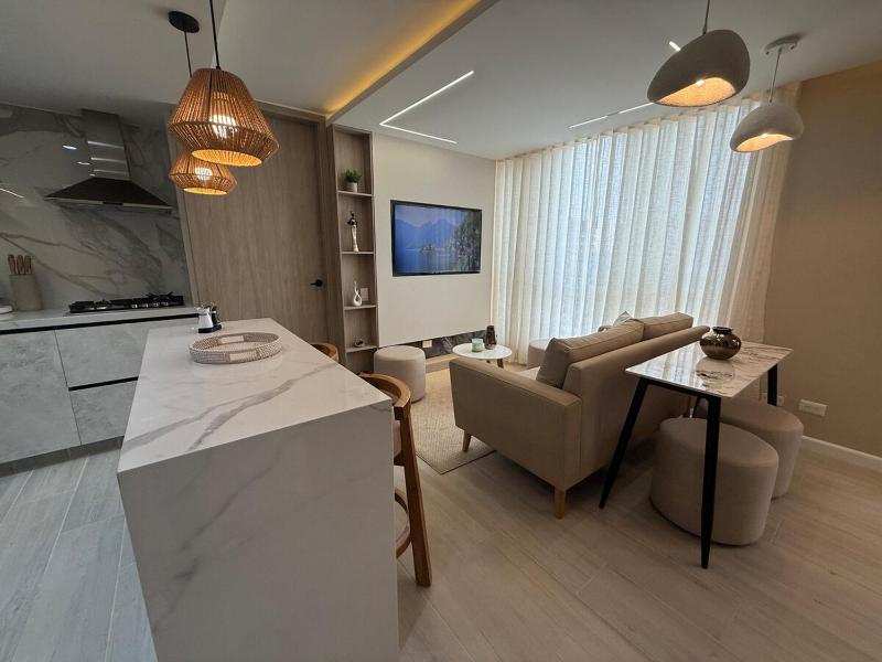 Open Floor Chic Interior Design Pool Full Kitchen - image 13