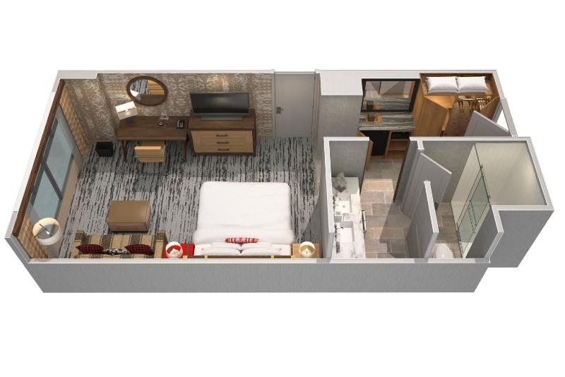 Partial Mountain View King Bed with Sofa Bed image 1