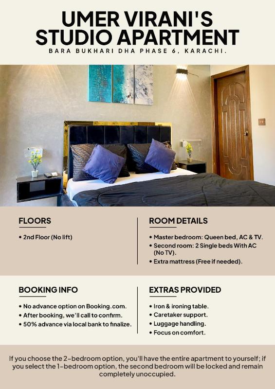 Comfortable 1 & 2 Bedroom Apartment in DHA by Virani - image 10