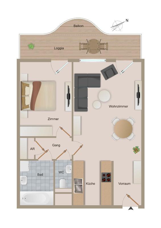 Apartment with Terrace image 3
