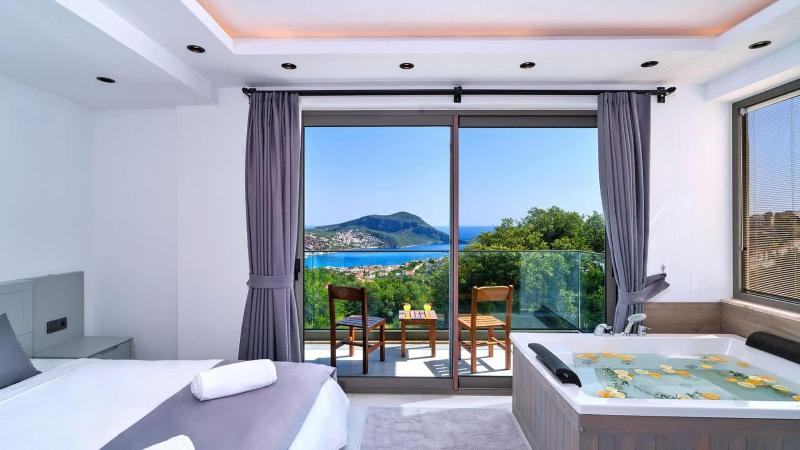Kalkan 3 bedroom seaview villa with private pool hot tub - image 37