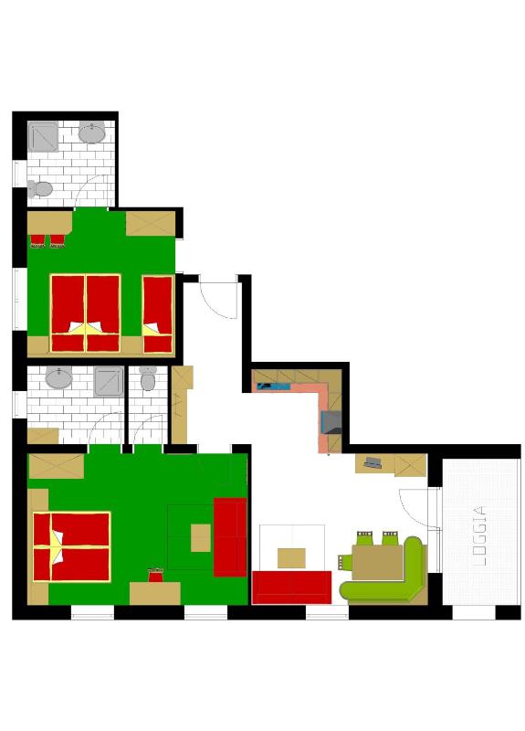 Deluxe Two-Bedroom Apartment with Terrace image 3