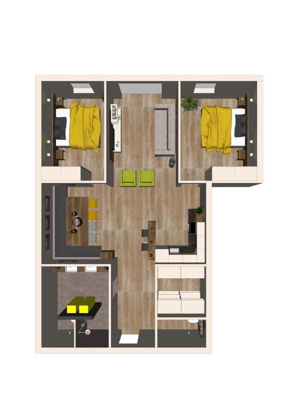 Two-Bedroom Apartment with Balcony (Kristall) image 2