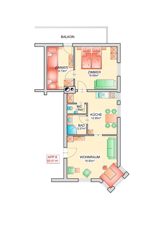 Two-Bedroom Apartment with Balcony image 2