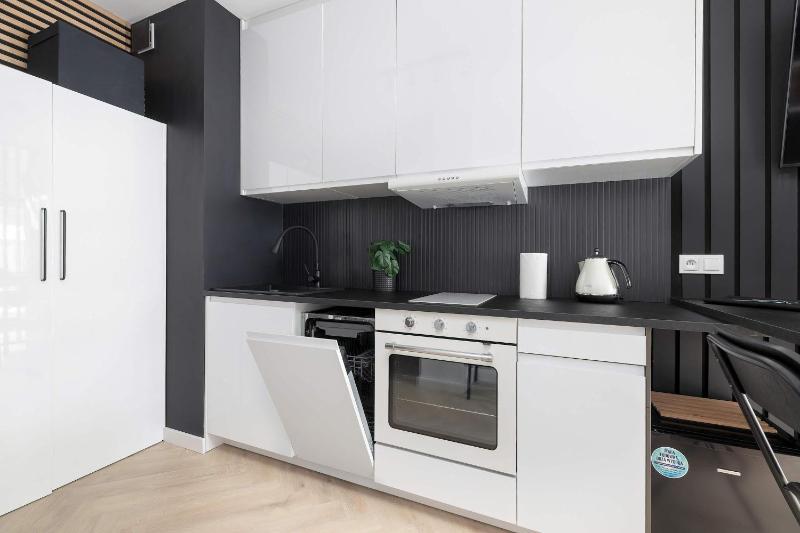 Black and Grey Studio for 2 People in Lublin Center by Noclegi Renters - image 2