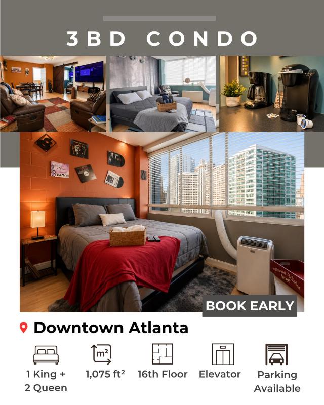 Downtown Atlanta 3BR Condo Pool Access Near Stadium & Arena - image 1
