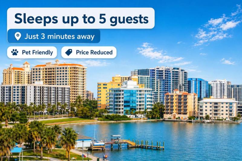Aparment Downtown Sarasota 2BR 2BA PetFriendly Beaches 5 People - image 5