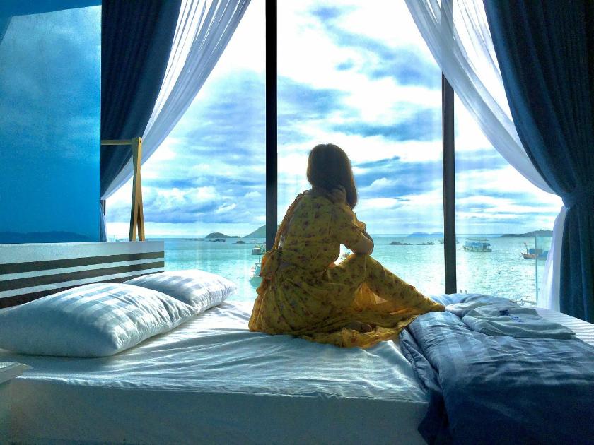 Phòng Giường Đôi có Ban công và Nhìn ra Biển