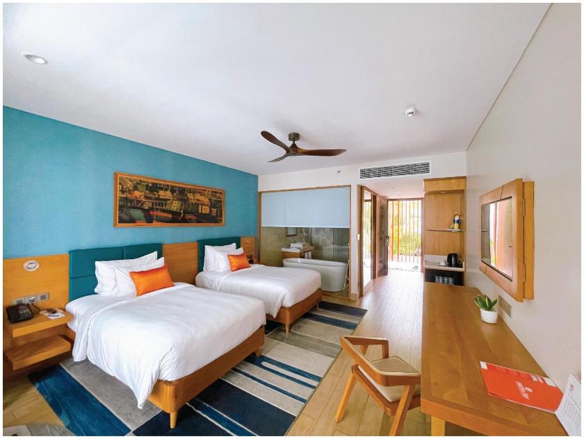 Bungalow Premier 2 Giường Đơn Có Ban Công Hướng Vườn