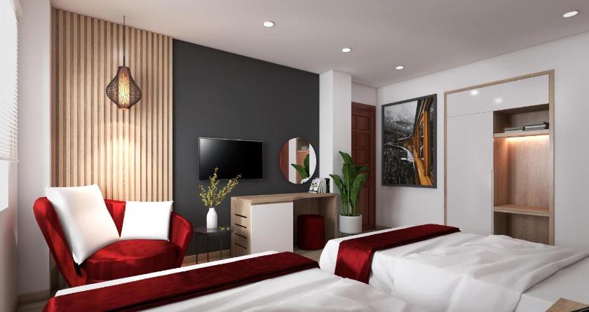 Phòng Deluxe Đôi Với 2 Giường Đôi