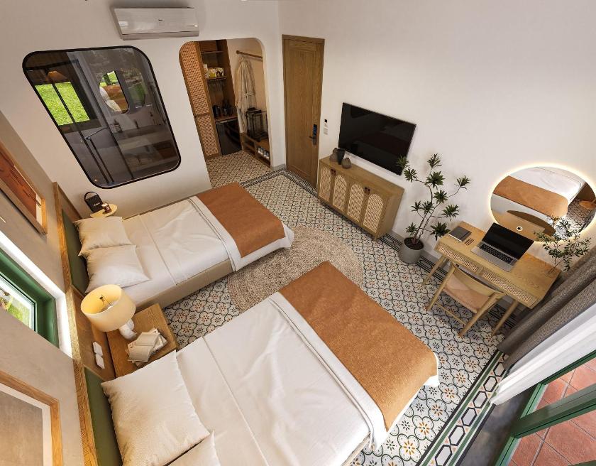 Phòng Deluxe 2 Giường Đơn Nhìn ra Núi