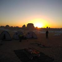 Luxury tents, white desert home