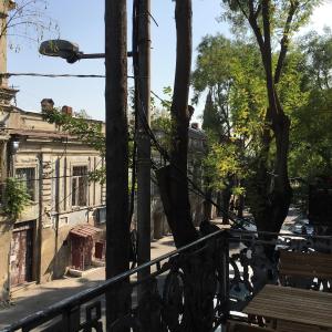 On the balcony
