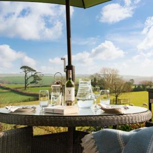 Linhay at East Trenean Farm -Luxury retreat for 2 with stunning rural views, private hot tub and EV charging