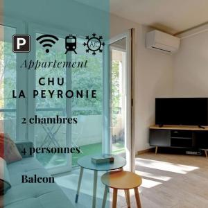 028- CHU Hôpital, Appart 2chambres, Parking, Tram