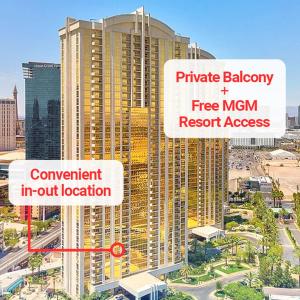LADY LUCK'S VISTA - Private Balcony - Full Kitchen - Two Full Baths - Jetted Tub - Full MGM Grand Resort Access w No Resort Fee at MGM Signature