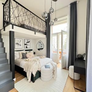 Modern High Ceiling Loft with Terrace Apartment, Prague