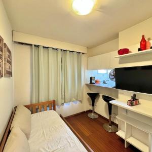 FLAT no Coração de SP, 1 Vaga, Camareira, Completo