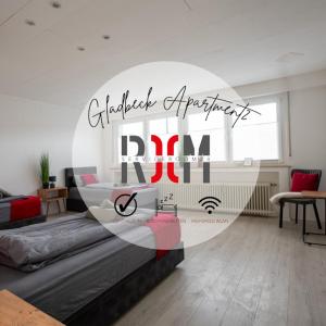 Serviceroom24 - Apartment 2 in Gladbeck WLAN - Smart-TV - 24-7 Check-in und Küche