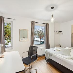 Apartment Kranich mit 3 Zimmern, top Infrastrukturlage HH Langenhorn, nähe Airport, Boxspringbetten und Arbeitsplätzen mit Glasfaser WLAN