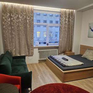 Kauno apartamentai Big room king size bed