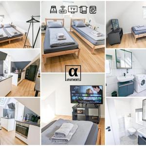 ALFA Stuttgart 3BR 5 Beds Netflix INET EBK Wasen Apartment nahe Daimler l Bathroom l Kitchen l WIFI & SmartTV l 3 Zimmer 5 Betten l Küche l Duschbad