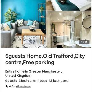 7 guests house Old Trafford,Media City,City centre, Free parking