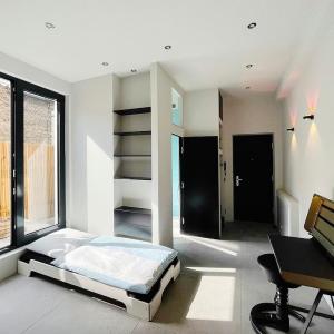 Room with a bathroom and private entrance door